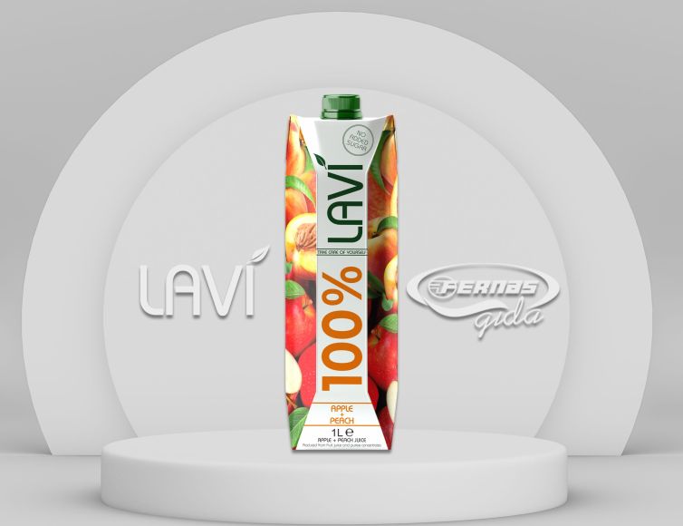 Lavi 100% Apple-Peach Juice 1 L Tetrapak