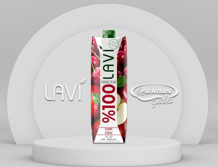 Lavi %100 Elma-Vişne Suyu 1 L Tetrapak